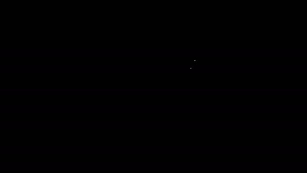 Linea bianca Ciambella con icona smalto dolce isolato su sfondo nero. Animazione grafica 4K Video motion — Video Stock