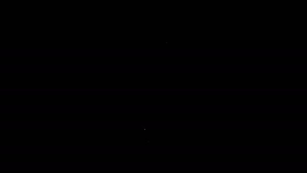 Bolso de pastelería de línea blanca para decorar pasteles con icono de crema aislado sobre fondo negro. Utensilios de cocina y utensilios. Animación gráfica de vídeo 4K — Vídeos de Stock
