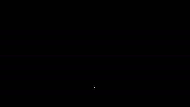 Біла лінія піктограма Вафлі ізольована на чорному тлі. 4K Відео рух графічна анімація — стокове відео