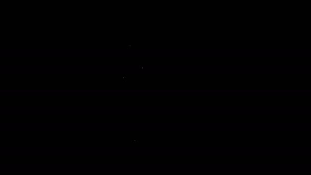 Linha branca ícone de sorvete isolado no fundo preto. Símbolo doce. Animação gráfica em movimento de vídeo 4K — Vídeo de Stock