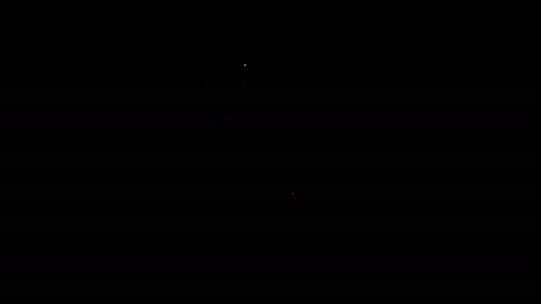 Witte lijn Elektrische mixer pictogram geïsoleerd op zwarte achtergrond. Keukenmixer. 4K Video motion grafische animatie — Stockvideo