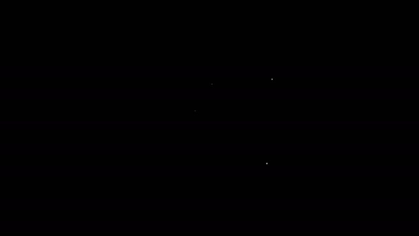 Fehér vonal Azonosító jelvény ikon elszigetelt fekete alapon. Használható bemutatásra, a cég személyazonosságára, reklámozásra. 4K Videó mozgás grafikus animáció — Stock videók
