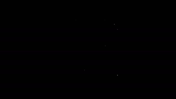 Fehér vonal Naptár ikon elszigetelt fekete háttérrel. Eseményemlékeztető szimbólum. 4K Videó mozgás grafikus animáció — Stock videók