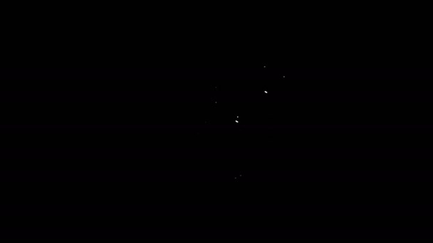 Bílá čára Kancelářské složky s papírem a dokumenty ikona izolované na černém pozadí. Kancelářské pořadače. Znak archivovat složku. Grafická animace pohybu videa 4K — Stock video