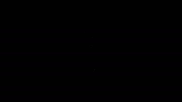 Línea blanca Vela ardiente en candelero con estrella de David icono aislado sobre fondo negro. Vara cilíndrica con llama ardiente. Animación gráfica de vídeo 4K — Vídeo de stock