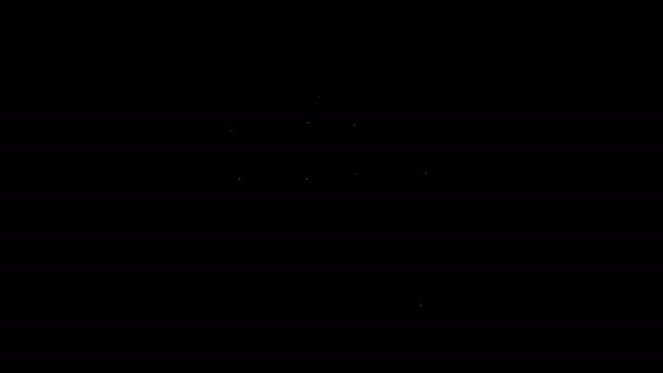 Weiße Linie Geschenk-Box-Symbol isoliert auf schwarzem Hintergrund. 4K Video Motion Grafik Animation — Stockvideo