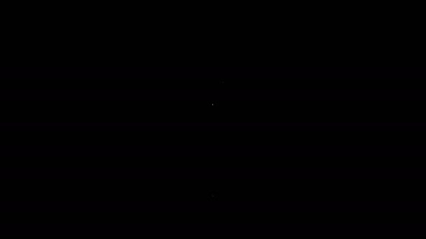 Línea blanca Globos con cinta con estrella de David icono aislado sobre fondo negro. Globo con bandera de Israel. Animación gráfica de vídeo 4K — Vídeos de Stock