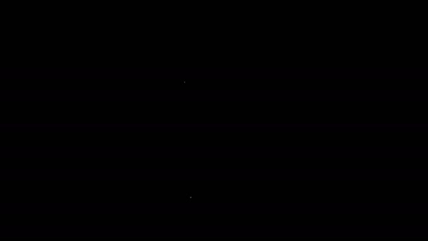 Linha branca ícone cálice judaico isolado no fundo preto. Taça de vinho judaica para kiddush. Uma chávena para o Shabbat. Animação gráfica em movimento de vídeo 4K — Vídeo de Stock