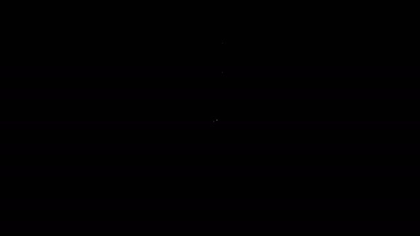 Witte lijn Joodse wijnfles pictogram geïsoleerd op zwarte achtergrond. 4K Video motion grafische animatie — Stockvideo