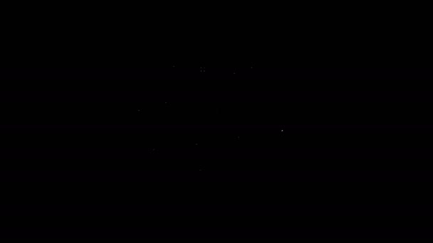 Witte lijn World Globe en Israël pictogram geïsoleerd op zwarte achtergrond. 4K Video motion grafische animatie — Stockvideo