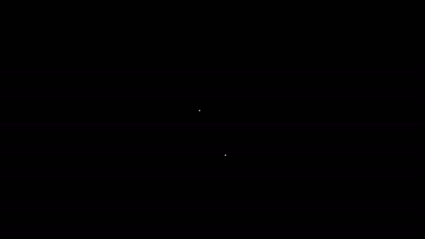 Witte lijn Tombstone met ster van David pictogram geïsoleerd op zwarte achtergrond. Joodse grafsteen. Grafsteen icoon. 4K Video motion grafische animatie — Stockvideo