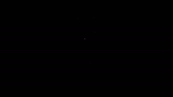 Λευκή τσάντα ψώνια γραμμή με αστέρι του David εικονίδιο απομονώνονται σε μαύρο φόντο. Πινακίδα. 4K Γραφική κίνηση κίνησης βίντεο — Αρχείο Βίντεο