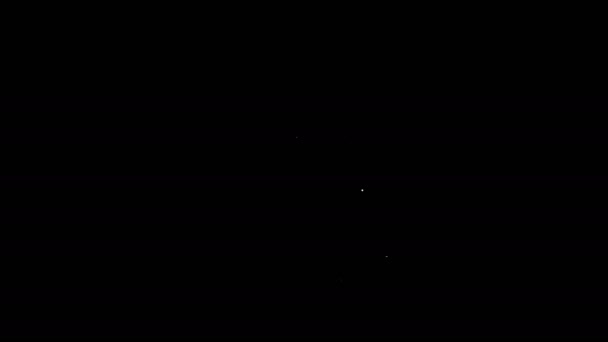 Linha branca judaica ícone do livro da torá isolado no fundo preto. Pentateuco de Moisés. Na capa da Bíblia está a imagem da Estrela de Davi. Animação gráfica em movimento de vídeo 4K — Vídeo de Stock