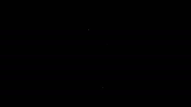Línea blanca Icono de sombrero judío ortodoxo aislado sobre fondo negro. Hombres judíos con la ropa tradicional. Símbolos del judaísmo. Animación gráfica de vídeo 4K — Vídeo de stock