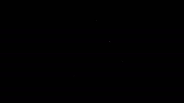 Linea bianca Hanukkah icona dreidel isolato su sfondo nero. Animazione grafica 4K Video motion — Video Stock