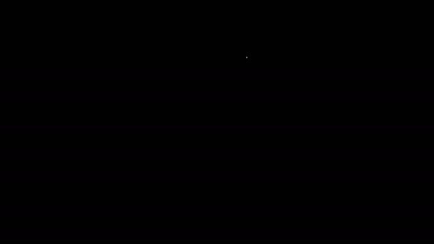 Linea bianca icona calice ebraico isolato su sfondo nero. Bicchiere di vino ebraico per kiddush. Tazza per bambini per lo Shabbat. Animazione grafica 4K Video motion — Video Stock
