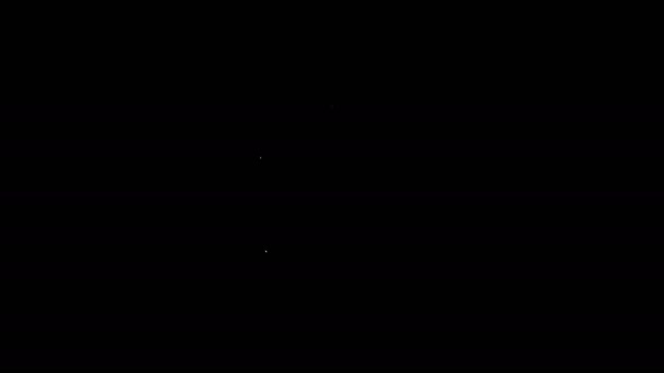 Bílá čára židovské sladké pekárny ikona izolované na černém pozadí. Chanuka sufganiyot. Židovský velikonoční dort. Grafická animace pohybu videa 4K — Stock video