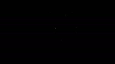 Beyaz çizgi şampanya şişesi simgesi siyah arka planda izole edilmiş. Mutlu Noeller ve mutlu yıllar. 4K Video hareketli grafik canlandırması