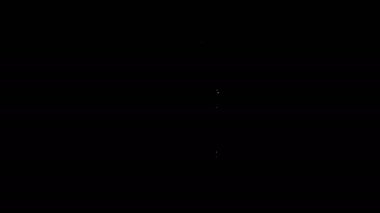 Beyaz çizgi şampanya şişesi simgesi siyah arka planda izole edilmiş. Mutlu Noeller ve mutlu yıllar. 4K Video hareketli grafik canlandırması