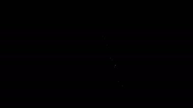 Beyaz çizgi Parti şapka simgesi siyah arkaplanda izole edildi. Doğum günü şapkası. Mutlu Noeller ve mutlu yıllar. 4K Video hareketli grafik canlandırması
