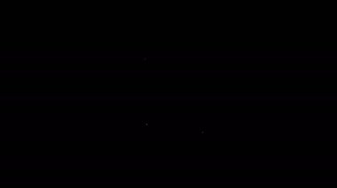 Beyaz çizgi Mandalina simgesi siyah arkaplanda izole edildi. Mutlu Noeller ve mutlu yıllar. 4K Video hareketli grafik canlandırması