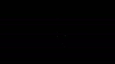 Beyaz çizgi Stereo hoparlör simgesi siyah arkaplanda izole edildi. Ses sistemi hoparlörleri. Müzik ikonu. Müzikal sütun hoparlörü. 4K Video hareketli grafik canlandırması