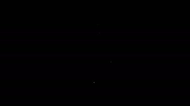 Beyaz çizgi Noel çorap ikonu siyah arka planda izole. Mutlu Noeller ve mutlu yıllar. 4K Video hareketli grafik canlandırması