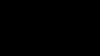 Siyah arkaplanda beyaz çizgi takvim simgesi izole edildi. Olay hatırlatma sembolü. Mutlu Noeller ve mutlu yıllar. 4K Video hareketli grafik canlandırması