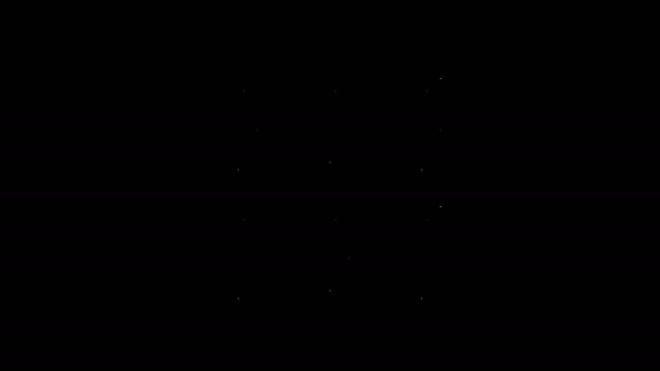 Icono de luces de Navidad de línea blanca aislado sobre fondo negro. Feliz Navidad y Feliz Año Nuevo. Animación gráfica de vídeo 4K — Vídeos de Stock