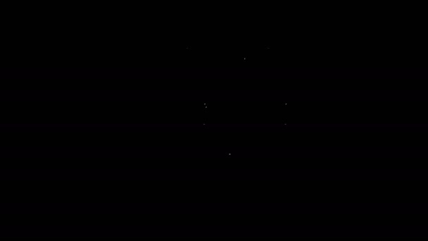 Біла лінія пляшкової ікони Шампань ізольована на чорному тлі. З Різдвом і Новим Роком. 4K Відеографічна анімація — стокове відео