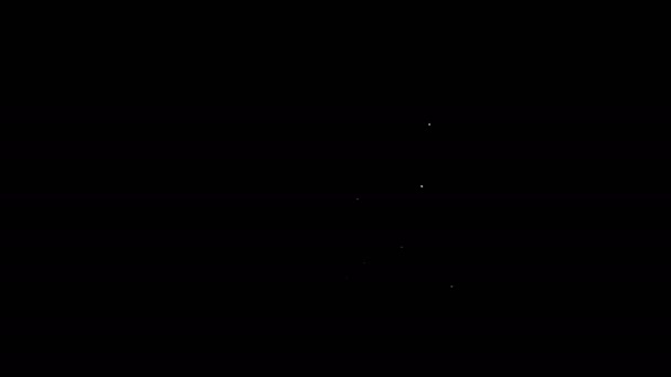 Línea blanca Icono de chimenea interior aislado sobre fondo negro. Animación gráfica de vídeo 4K — Vídeo de stock