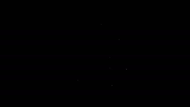 Maglione natalizio della linea bianca con ornamenti norvegesi e decorazioni natalizie icona isolata su sfondo nero. Maglione invernale lavorato a maglia. Animazione grafica 4K Video motion — Video Stock