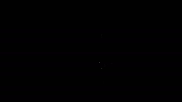Λευκή γραμμή Ξύλινο εικονίδιο κούπα μπύρα απομονώνονται σε μαύρο φόντο. 4K Γραφική κίνηση κίνησης βίντεο — Αρχείο Βίντεο