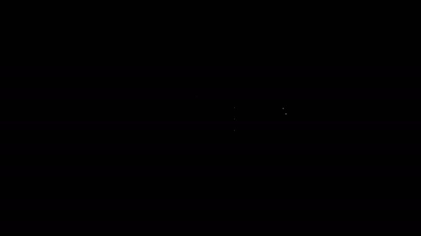 Linea bianca Busta con l'icona del biglietto d'invito per la festa di Natale isolato su sfondo nero. Buon Natale e felice anno nuovo. Animazione grafica 4K Video motion — Video Stock