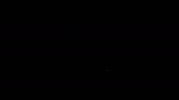 Weiße Linie Mandarine Symbol isoliert auf schwarzem Hintergrund. Frohe Weihnachten und ein gutes neues Jahr. 4K Video Motion Grafik Animation — Stockvideo