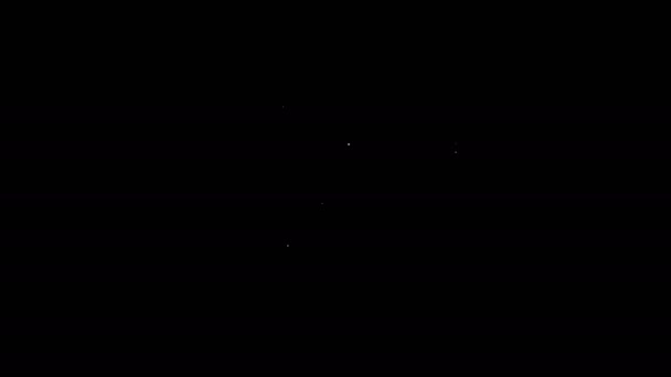 Linea bianca icona della fotocamera fotografica isolata su sfondo nero. Icona della fotocamera fotografica. Animazione grafica 4K Video motion — Video Stock