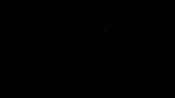 Biała linia Ikona Cukierki izolowane na czarnym tle. Wesołych Świąt i szczęśliwego Nowego Roku. 4K Animacja graficzna ruchu wideo — Wideo stockowe