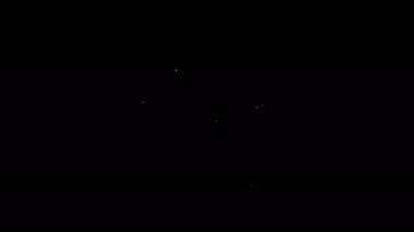 Beyaz çizgi Dünya ikonu siyah arkaplanda izole edilmiş. 4K Video hareketli grafik canlandırması