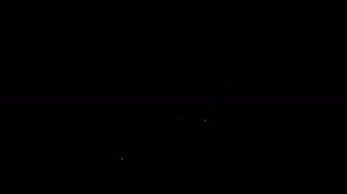 Şehir haritası yön bulma simgesinin beyaz çizgi bilgileri siyah arkaplanda izole edildi. Mobil Uygulama Arayüzü tasarımı. Coğrafi konsept. 4K Video hareketli grafik canlandırması