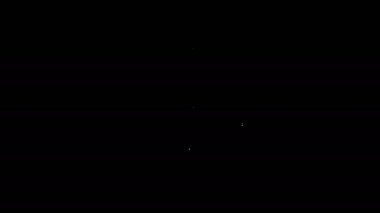 Siyah arkaplanda beyaz çizgi pusula simgesi izole edildi. Rüzgâr yön bulma sembolü. Rüzgar gül işareti. 4K Video hareketli grafik canlandırması