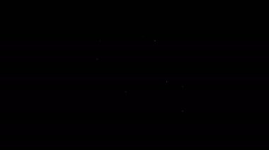 Siyah zemin üzerinde dağ simgesi olan beyaz çizgi haritası işaretçisi. Dağlar seyahat ikonu. 4K Video hareketli grafik canlandırması