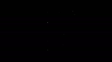 Şehir haritası yön bulma simgesinin beyaz çizgi bilgileri siyah arkaplanda izole edildi. Mobil Uygulama Arayüzü tasarımı. Coğrafi konsept. 4K Video hareketli grafik canlandırması