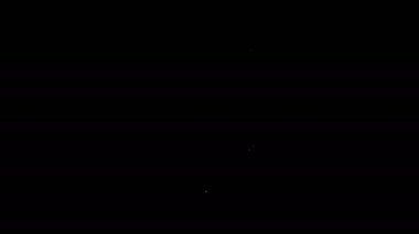 Beyaz çizgi bitki yetiştirme ikonu siyah arkaplanda izole edilmiş. Test tüplerinde büyüyen bitkiler. Organik gıda, tarım ve hidrofonik. 4K Video hareketli grafik canlandırması