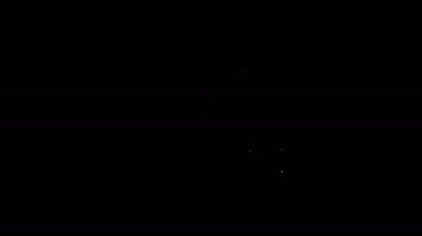 Siyah zemin üzerinde pipet simgesi olan beyaz çizgi Petri kabı. 4K Video hareketli grafik canlandırması