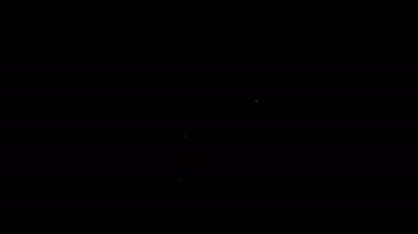 Beyaz çizgi gaz ikonu siyah arkaplanda izole edildi. Gazdaki maddenin durumunu değiştiriyor. 4K Video hareketli grafik canlandırması