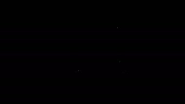 Beyaz çizgi test tüpü ve matara. Siyah arka planda kimyasal laboratuvar ikonu var. Sıvı transfer sistemi. Laboratuvar cam levhası. 4K Video hareketli grafik canlandırması