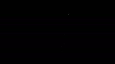 Beyaz çizgi test tüpü ve siyah arkaplanda izole edilmiş kimyasal test ikonu. Laboratuvar cam levhası. 4K Video hareketli grafik canlandırması