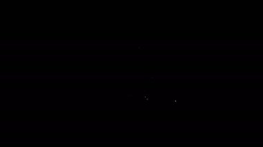 Beyaz çizgi çatlak test tüpü ve kimyasal test ikonu siyah arka planda izole edilmiş. Laboratuvar cam levhası. 4K Video hareketli grafik canlandırması