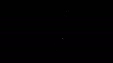 Beyaz çizgi sertifika şablonu simgesi siyah arkaplanda izole edildi. Başarı, ödül, diploma, burs, diploma kavramları. 4K Video hareketli grafik canlandırması