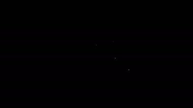 Siyah arkaplanda beyaz çizgi hunisi veya filtre simgesi izole edildi. 4K Video hareketli grafik canlandırması